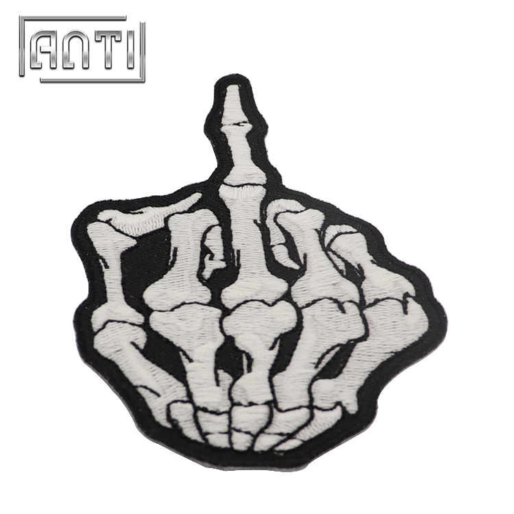Cost Effective Embroidered Patches Wholesale Embroidery Patch with Finger for Clothing