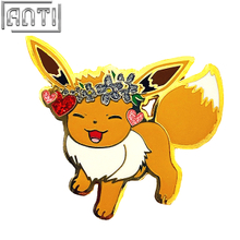 Producer Lovely Beautiful Red Little Fox Pin Cartoon Animal With Garlands On Their Heads Badge Make An Enamel Pin For Gift
