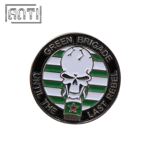 High Quality Green Nickle Badge Skull Lapel Pins Brooch 