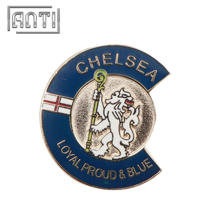 blue roundness lion hard enamel metal badge