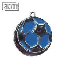 blue and black football soft enamel metal badge