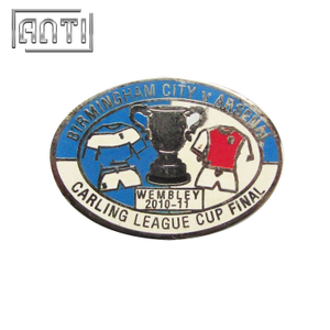 blue and white sports zinc alloy badge