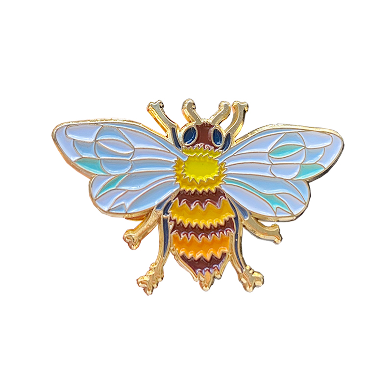 Custom Butterfly Light Blue Wing Kwaii Animal Honeybee Wholesale Manufacturer Zinc Alloy Soft Enamel Lapel Pin With Backing Card