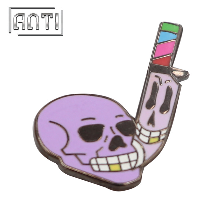 Cartoon Skull Lapel Pin Enamel for Kids
