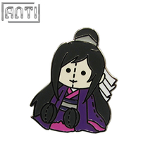 Custom Hard Enamel Pin Manufacturer Cute Purple Cartoon Figure Badge Lapel Pin
