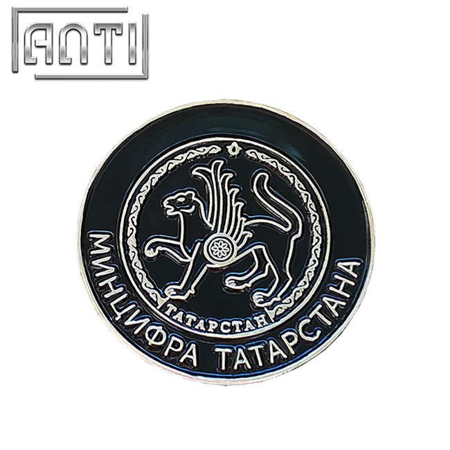 Custom Black Round Famous Brand Advertising Plating Silver Soft Enamel Wholesale Magnificent Lapel Pin