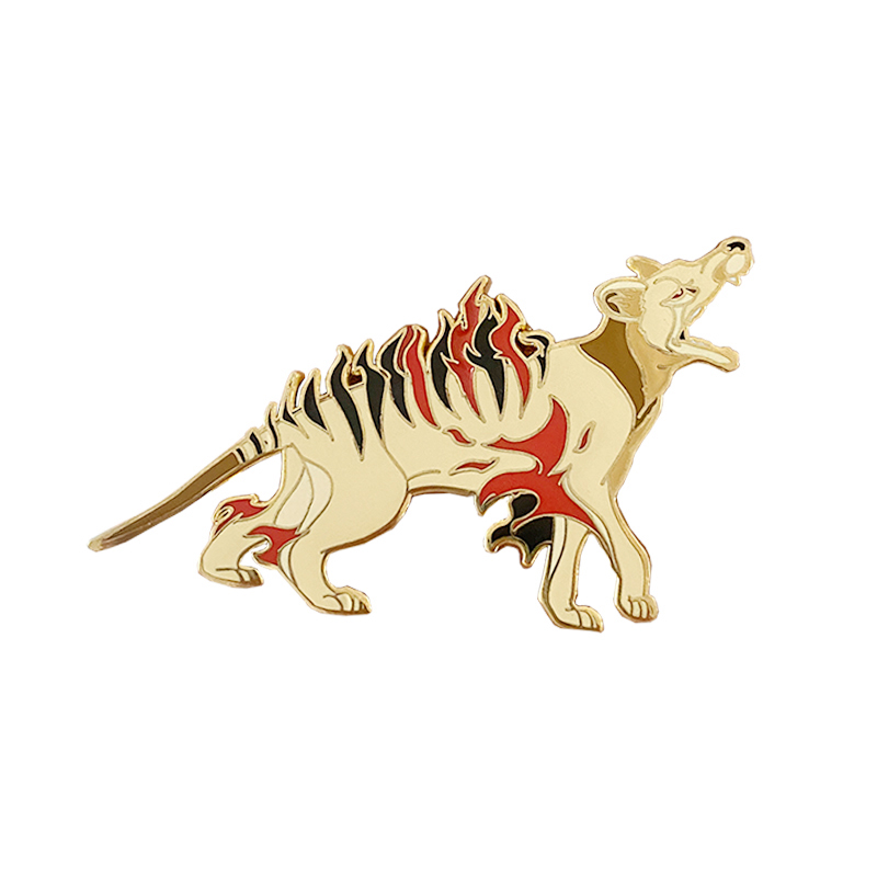 Wholesale Unique Refinement Magnificent Cartoon Black And Red Colour Cool Animal Dog Zinc Alloy Lapel Pin 
