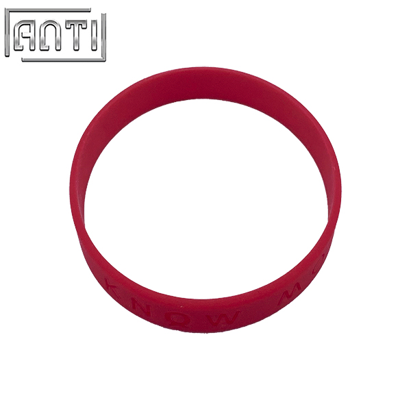 Custom Red Round PVC Silicone Bracelets Wholesale Manufacturer Bulk Cheap High Quality Handsome Club Sports Silicone Bracelets 
