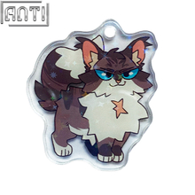 Custom A Cat Brown And Blue Eyes Acrylic Key Ring Cartoon Art Excellent Design Offset Printing Key Ring A Gift For a Good Friend
