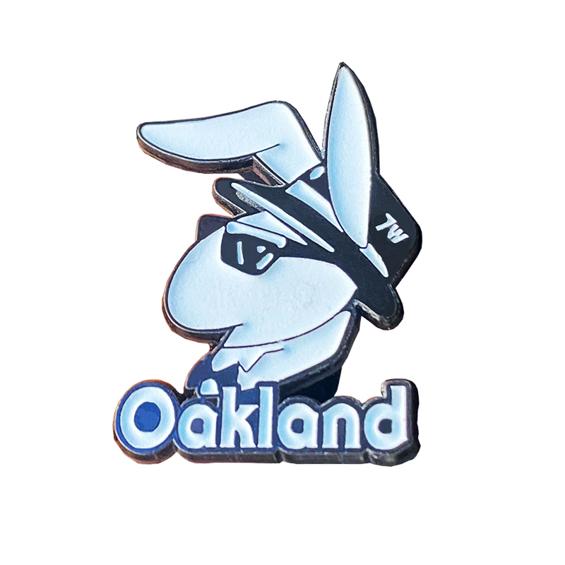 Badge Manufacturer Wholesale Letter cool black and white rabbit black dyed soft enamel Lapel Pin