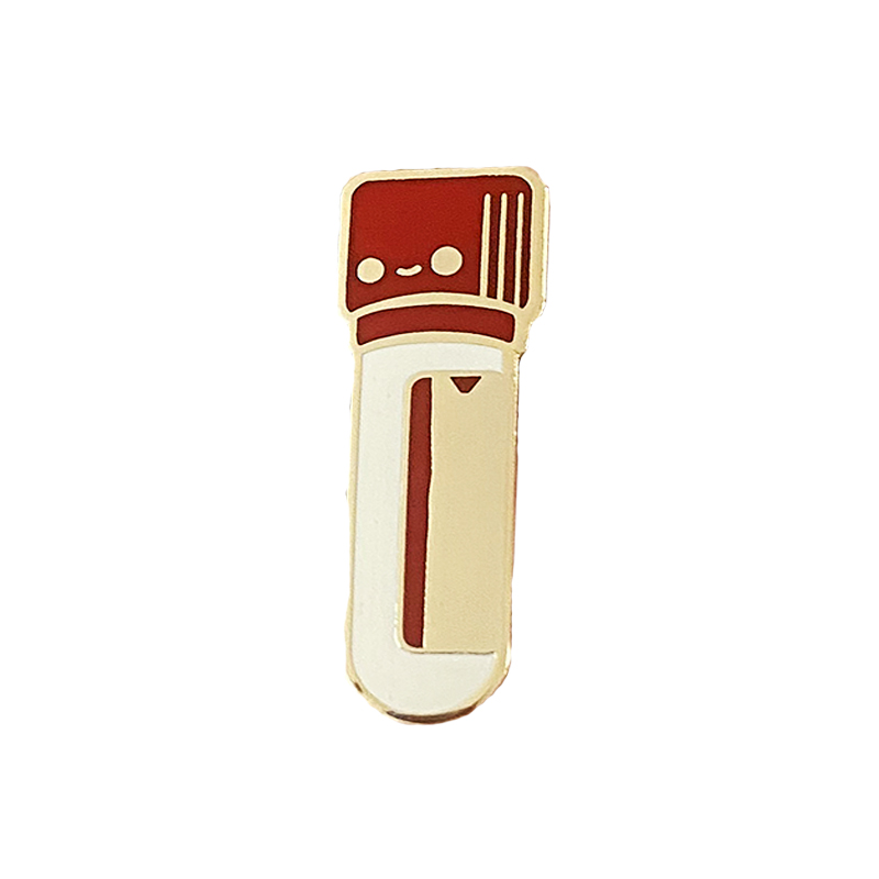 Manufacturer Wholesale French collection red and white Cartoon Cute hard enamel zinc alloy lapel pin
