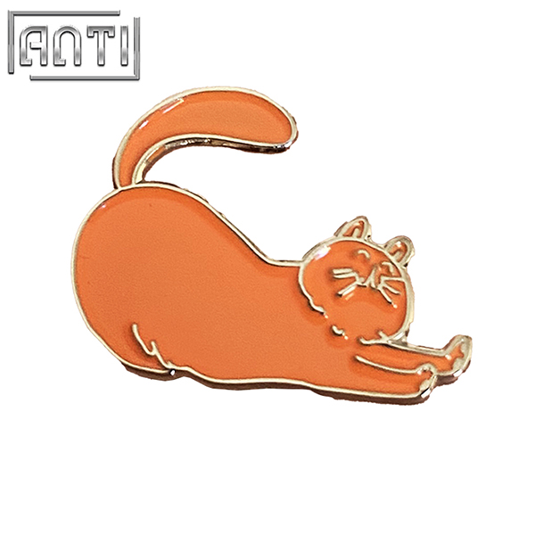 Cartoon Orange Cat Badge Exquisite Cute Cute Mini Cat Gold Metal Soft Enamel Zinc Alloy Lapel Pin