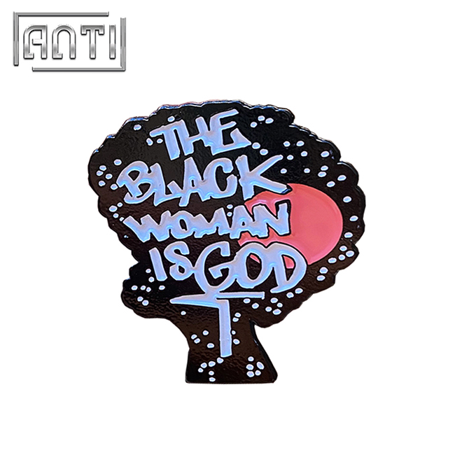 Custom Strange White Letter Wholesale Manufacturer Black Dyed Soft Enamel Lapel Pin